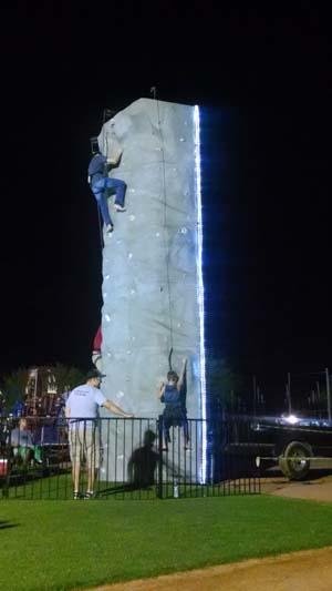 Rock wall with lights